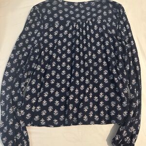 Lucky Brand Dark Blue Patterned Blouse